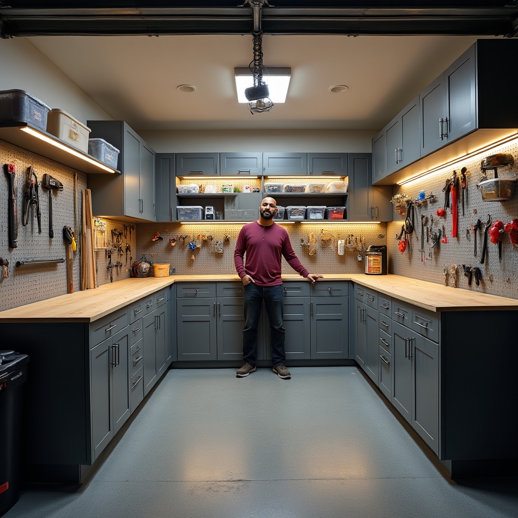 Well-organized garage with wall-mounted storage